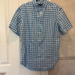 Ralph Lauren Men's Blue Plaid Button-Down Shirt